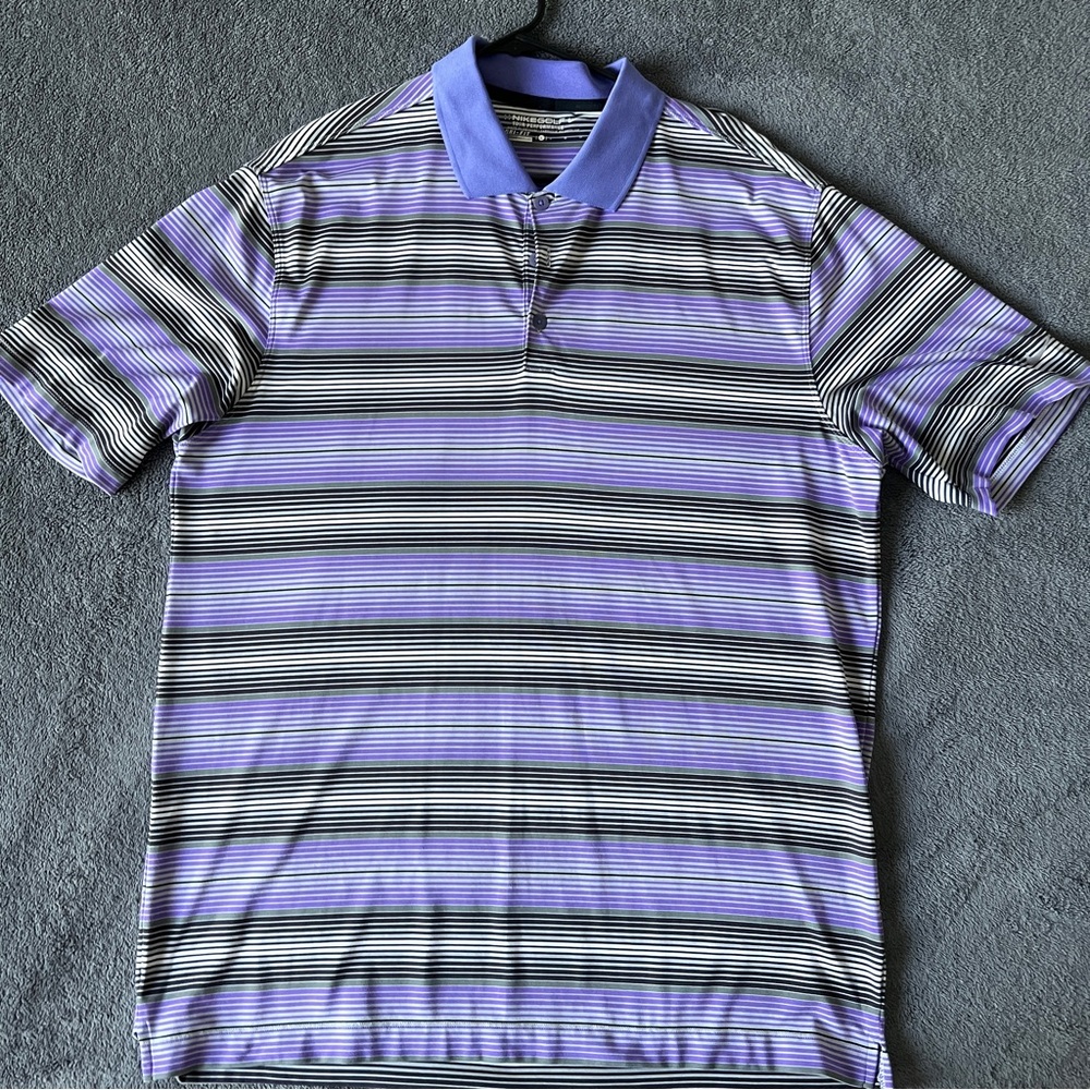 🔥Classic Striped Purple and Black Polo Shirt